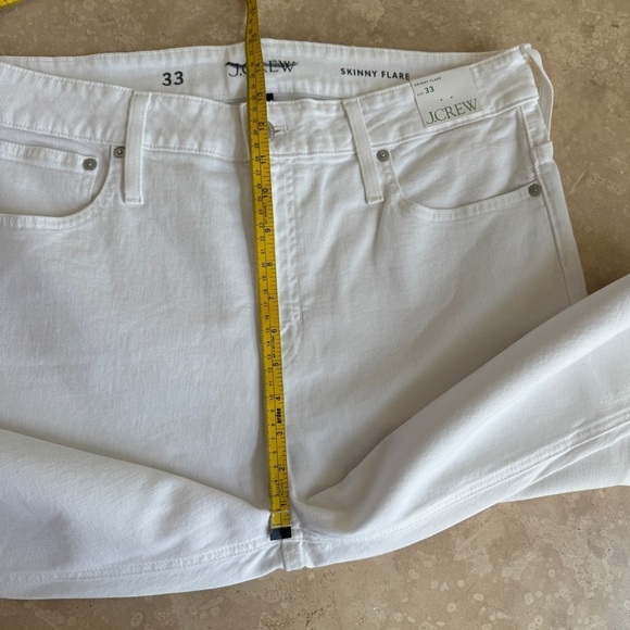 J Crew White Skinny Flare Jean Womens Size 33 High Waist Slimming - Picture 9 of 16